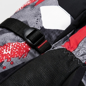 Gants de ski en cuir à doigts entiers, isolés thermiquement, imperméables et coupe-vent, avec fermeture à tirette, pour l'hiver, unisexes, rouge et gris - Product Image 6