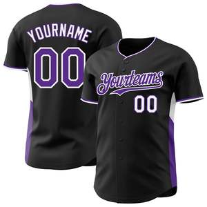 Achetez maintenant un maillot de baseball noir, uniforme d'équipe professionnel, personnalisation du logo de l'équipe, nom, numéro, exportation mondiale - Product Image 2