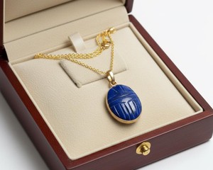 Collar con Colgante Ovalado de Lapislázuli, Gema Azul Natural, Cadena de Oro y Plata, Joyería Elegante Hecha a Mano, Regalo para Mujeres y Hombres - Product Image 3
