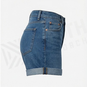Ensembles courts en coton tricoté pour femmes, streetwear en jean pour hommes, impression de logo personnalisée dynamique, vêtements décontractés tendance pour l'été - Product Image 3
