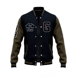 Chaqueta Varsity de Algodón Premium Estilo Americano con Gráficos Atrevidos y Bordado Personalizado para Gen Z, Ideal para el Día a Día y para la Universidad - Product Image 1
