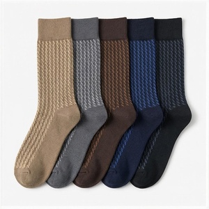 Crew <b>Socks</b> Argyle Pattern Breathable Knitted for Adults Autumn Casual Wear - Product Image 1