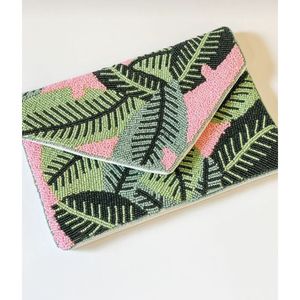 Bolso de Mano de Lujo Hecho a Mano con Cuentas, Estilo Casual para Dama, Duradero, con Cierre de Cremallera, Diseño Geométrico de Conchas, Diamantes y Perlas Metálicas - Product Image 3