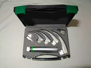 <b>Cheap</b> Vet Small Animal Pet Laryngoscope Set Stainless Steel Tracheal Intubation LED White <b>Light</b> 6 Blades Manual CE Certified - Product Image 2