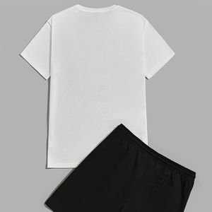 Premium Quality Men Summer <b>Set</b> T-shirt With Matching Shorts <b>Sets</b> For Men T Shirt And Short <b>Set</b> Men 100% Cotton - Product Image 2