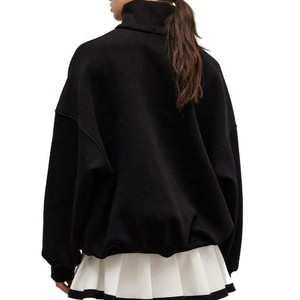 <b>Women's</b> Polyester <b>Quarter</b> <b>Zip</b> Sweatshirt Breathable Comfortable Casual Pullover Custom Logo Private Label OEM Wholesale - Product Image 2