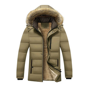 Veste d'hiver décontractée pour homme, parka en duvet de canard blanc avec capuche unie, fermeture éclair, doublure avec logo imprimé, manteaux d'extérieur - Product Image 4