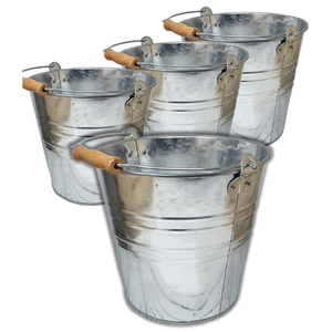 Deluxe Quality Small Silver Galvanized Metal <b>Buckets</b> With Handles Galvanized Steel Pail <b>Bucket</b> With Carry Handle For Home Decor - Product Image 5