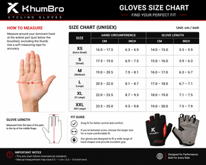 KhumBro Unisex Half <b>Finger</b> Polyester Cycling Gloves | Breathable Shock-Absorbing Anti-Slip Hook Loop Closure for MTB/Road <b>Bikes</b> - Product Image 4