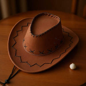 Sombrero Vaquero de Cuero Genuino de Lujo, Hecho a Mano, Estilo Western Outback, para Viajes, Equitación y Actividades al Aire Libre - Product Image 2