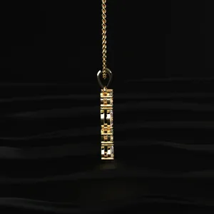 V Alphabet Diamond Pendant 14K Lab Created Gold Plated with <b>D</b>-E Color with VVS Clarity IGI Certified Solitaire Diamond <b>Necklace</b> - Product Image 3