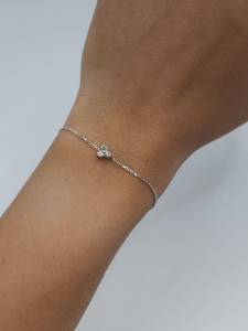 3 <b>Stone</b> Diamond <b>Bracelet</b> in 14K Gold for Women | 0.12 CT Minimalist Diamond Chain <b>Bracelet</b> | Elegant Jewelry - Product Image 2