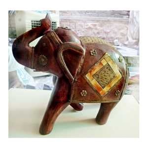 Modelo 1 Escultura de elefante de madera de latón - Product Image 4