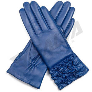 Gants en cuir pour femme, 100% cuir véritable, gants d'hiver noirs, gants chauds pour femme - Product Image 1