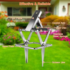 Potente trampa metálica impermeable para topos, fácil de instalar con eliminación instantánea y segura para mascotas en el jardín, de estado sólido para el control de ratones en primavera. - Product Image 2
