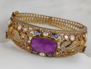 Pulsera Abrible de Moissanita Polki y Piedra Doble de Calidad Premium, Hermosos Colores Disponibles, Perfecta para Usar en Fiestas - Product Image 6