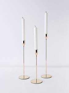 Support de bougie décoratif en métal poli, support de bougie doré brillant, support de bougie durable, support de bougie à base robuste - Product Image 4