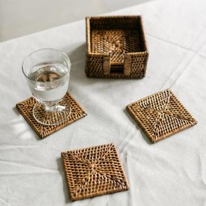 Ensemble de sous-verres en rotin tressé à la main, tendance actuelle, sous-verres écologiques naturels, décoration d'intérieur, vente en gros, fournisseur d'usine - Product Image 2