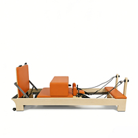 Equipo de Pilates Reformer de Madera de Arce para Mejorar la Postura, Máquina de Pilates Reformer de Madera de Arce para Estudios de Yoga y Bienestar