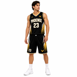 Ensemble Maillot et Short de Basketball OEM Personnalisable avec Logo Impression par Sublimation Tenue Athlétique Séchage Rapide Respirante pour Équipes - Product Image 1