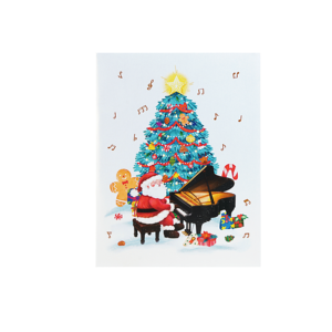 Tarjeta de felicitación navideña emergente confiable, hecha a mano, de papel, 3D, musical, iluminada, decoración de regalo navideño para la familia y niños, la mejor. - Product Image 3