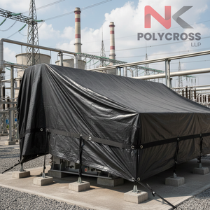 Bâche de protection industrielle imperméable et résistante au soleil, toile imperméable robuste pour machines et matériaux industriels en Inde - Product Image 5