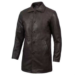 Abrigo Largo de Cuero de Lujo para Hombre, Gabardina Premium de Invierno, Elegante y Transpirable, Cuero Genuino, Venta al Por Mayor 2026 - Product Image 1