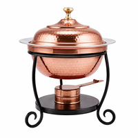 Chauffe-plat en cuivre avec couvercle, intérieur en acier inoxydable martelé, pour buffet, traiteur, hôtel, restaurant, OEM, ODM
