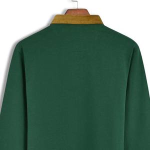 Polo de rugby surdimensionné pour homme, 350 GSM, poids lourd, 100% coton, streetwear, logo brodé - Product Image 5