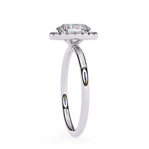 Anillos de Halo Modernos y Minimalistas para Compromiso, Boda o Aniversario, con Diamante Cultivado en Laboratorio de Corte Ovalado de 1 Quilate, E VS1, en Oro Sólido de 14K - Product Image 6