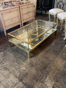 Mesa de centro de lujo de latón extensible, mesa mágica en forma de cubo, mesa de centro moderna de lujo, mesa de cóctel deslizante de metal. - Product Image 6