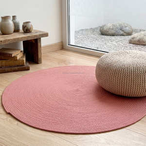 120 cm <b>Round</b> Blue Cotton Rope Decorative <b>Rug</b> for <b>Nursery</b> Playroom & Coastal Interiors - Product Image 5