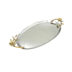 Bandeja de servir de acero inoxidable con asa para eventos de restaurante, presentaciones de desayuno y brunch en hoteles - Product Image 6