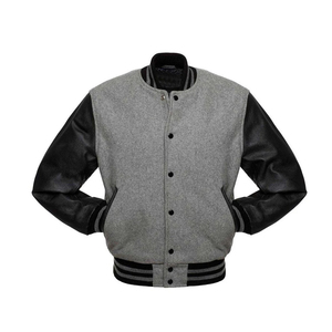 Top Premium Quality Varsity School <b>Jacket</b> College Bomber Varsity <b>Jacket</b> Purple & <b>White</b> Genuine Leather Sleeves <b>Jacket</b> - Product Image 2