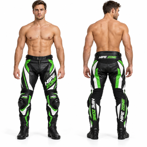 Motocross <b>Leather</b> Pants <b>Men</b> Motorcycle Riding Safety Gear <b>Trouser</b> Cowhide <b>Leather</b> Motorbike Pants Professional Biker <b>Trousers</b> - Product Image 5