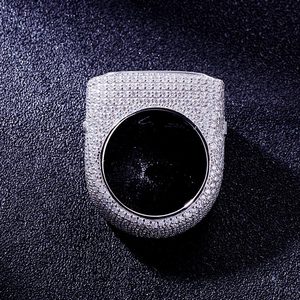 Fully <b>iced</b> out 14kt white gold d vvs lab diamond hip hop <b>ring</b> for men jewelry accessories custom wholesale manufacturers - Product Image 1