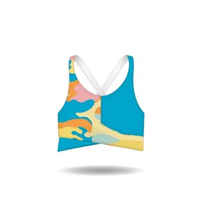 Sujetador deportivo sin costuras para mujer, transpirable, de alto soporte, de secado rápido, elástico en cuatro direcciones, con logo frontal, top de gimnasio, venta al por mayor personalizada - Product Image 1