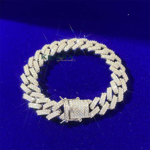 Bracelet en or massif 925 18 carats avec diamant de laboratoire, taille brillant rond, couleur D, certifié IGI, luxe, unisexe, pour usage quotidien - Product Image 4