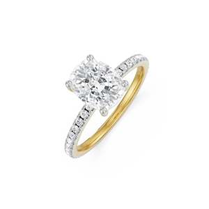 Bague de fiançailles en moissanite taille émeraude avec bande pavée, centre solitaire, cadeau tendance pour mariage et fête, bijoux en argent 925 plaqué or - Product Image 2