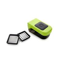 Compacte handmatige snijmachine met duurzaam kunststof behuizing, scherpe roestvrijstalen messen, twee-in-één ontwerp voor snijden & hakken, wasbaar
