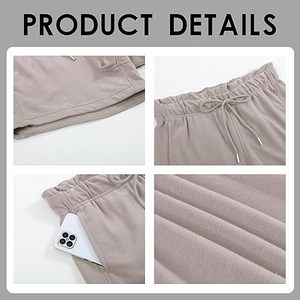 Shorts Deportivos de Verano para Mujer, de Algodón French Terry, con Cordón Ajustable, Casuales, para Descansar, con Bolsillos - Product Image 5