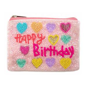 Pochette à monnaie perlée faite à la main avec fermeture éclair, sac à perles rose, cadeau d'anniversaire, porte-cartes, petit portefeuille d'épargne, pochette rose pour filles, accessoire - Product Image 4