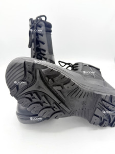 Botas de trabajo tácticas de cuero para hombre con cremallera lateral, zapatos de seguridad para correr, botas duraderas para exteriores, calzado de trabajo negro cómodo - Product Image 4