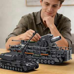 ชุดทหารสงครามโลกครั้งที่ 2 แบบ 2-in-1 Karl Gerät Mortar & Carrier ขนาด 1:28 ประกอบด้วยบล็อกตัวต่อ 4700+ ชิ้น พร้อมชิ้นส่วนที่เคลื่อนไหวได้ และทหารจำลอง 10 ตัว - Product Image 3