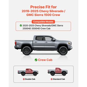 Pedane Laterali da 6 Pollici Compatibili con Chevy Silverado/GMC Sierra 1500 Crew Cab 2019-2025 - Product Image 2