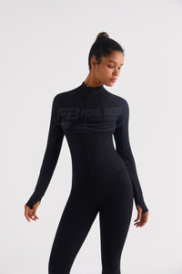 Ensemble 2 pièces pour femme : Haut côtelé sans manches à cordon de serrage et veste de sport ajustée, respirant, imprimé, pour fitness en extérieur et yoga - Product Image 5