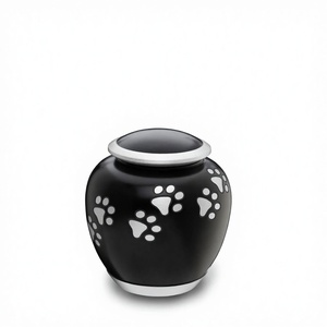 Shadow Small Pawprint Pet Urn Black & Bur Pewter Pet <b>Memorial</b> Urn for Dogs <b>Cats</b> Paw Print Design - Product Image 2