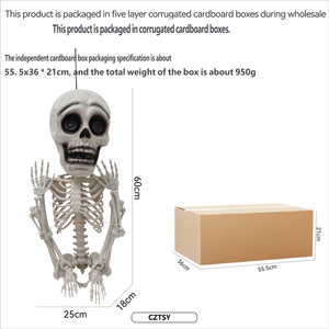 Teschio Gigante da 105 cm, Scheletro Decorativo di Halloween, Oggetto Horror Articolato e Mobile, Decorazione per Casa Stregata - Product Image 4