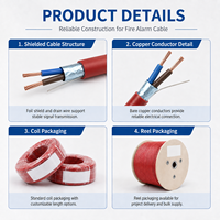Cable de Alarma Contra Incendios Resistente al Fuego, 2/4 Núcleos, Cobre Desnudo Trenzado, 24 AWG, Blindaje de Lámina, Cable de Drenaje, Cubierta de PVC/LSZH, Aislamiento LSZH, OEM