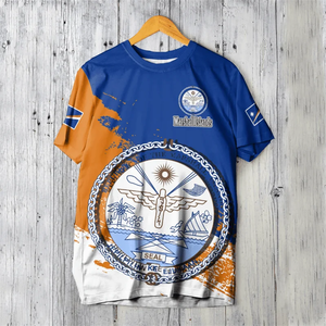Premium Greek Flag Artwork Printed Men’s Short Sleeve Cotton Casual Tee - Product Image 6